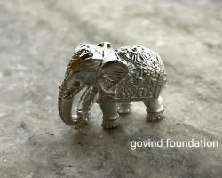 Silver Elephant trunk down 15gm chandi ka thoss hathi 15gm