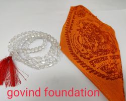 Sphatik mala with jaap bag original Crystal quartz mala  108 bead 8mm