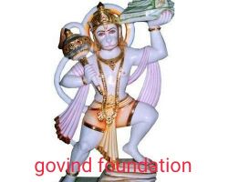 Marble Hanuman idol marble Hanuman murti marble Hanuman statue with mountain 12 inches