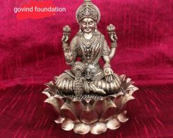 Silver laxmi idol chandi ki laxmi ji pure silver lakshmi idol 175gm