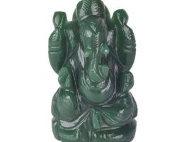 Green jade ganesh margaj ganesh idol 2 inches