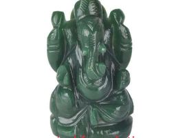 Green jade ganesh idol margaj ganesh murti 2 inches