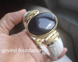 Bone Bracelet black stone camel bone bangle with stone