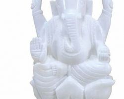 Marble ganesh idol white marble ganesh moorti 5 inches