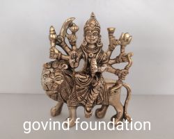 Brass durga idol pure brass durga statue 4inches