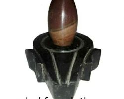Narmdeshwar shivling with black stone yoni narmdeshwar shivling with jalhari 4 inches