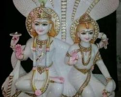 Marble laxminarayan idol marble vishnu laxmi statue sitting position 2 feet