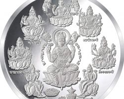 Silver ashtlaxmi coin pure silver ashtlaxmi coin 20gm 999purity