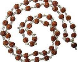 5face Rudraksha Mala with Silver caping  5 mukhi Rudraksha Silver mala with silver cap