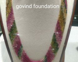 Tourmaline beads necklace natural tourmaline multi beads necklace 9 lines