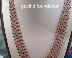 Tourmaline beads necklace red and white tourmaline necklace 9 lines