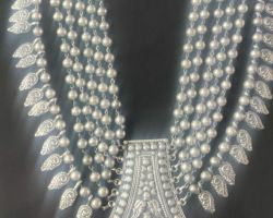 Silver necklace antique design pure silver necklace Padmini