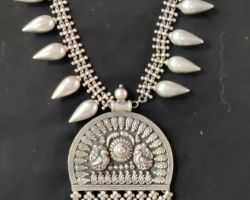 Silver necklace antique design pure silver necklace kamini