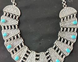 Antique design silver necklace pure silver oxidised necklace kamini