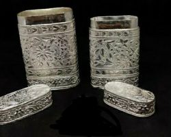 Silver Supari  box jar shape pure silver box for supari , cardamom