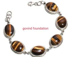 Tiger eye silver bracelet tiger eye bracelet in silver caping and chain