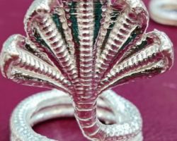 Silver Panchmukhi Sheshnag silver sheshnaag 5 face 2.5 inches