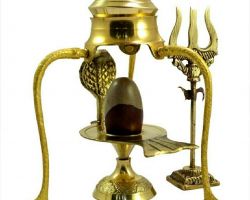 Narmdeshwar shivling set narmdeshwar shivling with brass jalhari set trishul