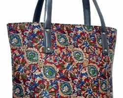 Handbag multicolored printed handbag cum shoulder bag 12×12 inches