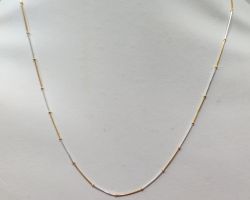 Silver chain with rhodium ganga jamuna silver chain