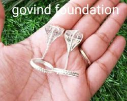 Silver Nag nagin joda 2 inches silver snake pair chandi  ke nag nagin