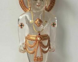 Sphatik Parashnath idol crystal quartz sphatik parashnath statue with gold work 7 inches