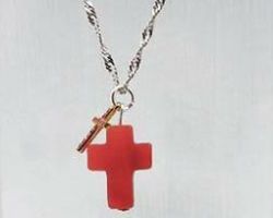 Cross locket red Jasper cross pendant
