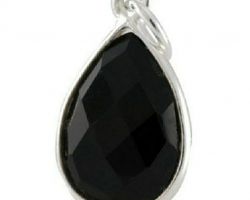 Black onyx pendant oval shape silver caping black onyx pendant
