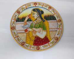 Marble decor plate wall plate 9 inches marble embossed plate bani Thani