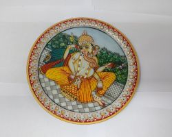 Marble ganesh plate 9 inches marble plate ganesh image