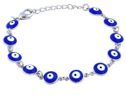 Evil eyes silver bracelet evil eye bracelet with silver chain