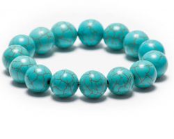 Turquoise bracelet 10mm natural firoza bracelet