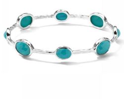 Turquoise silver bangle for women firoza silver kada
