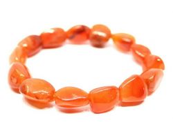 Carnelian tumbled bracelet natural carnelian bracelet in tumbled shape