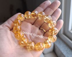Citrine bracelet 14mm natural citrine stone bracelet