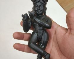 Shaligram krishna idol 7 inches krishna statue in saligram stone