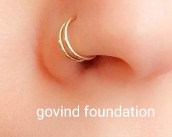 Gold nose ring double gold nose pin double round