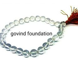 Crystal Mala diamond cut 8mm 27 beads Sphatik Mala Crystal Rosery