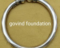 Silver kada Open mouth balls pure Silver Bangle
