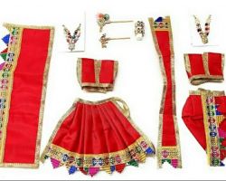 Radha Krishna Dress set graceful red Radha Krishna poshak