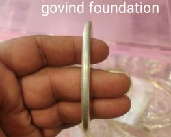 Silver kada plain Round Shape Silver kada