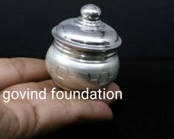 Pure silver honey container silver dibbi for honey vastu remedies silver handi for honey