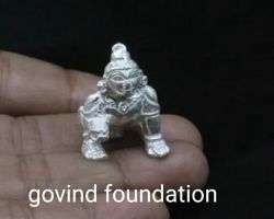 Silver laddu gopal idol 2 number size chandi ke laddu gopal