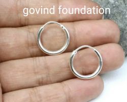 Silver earrings plain ring types earings