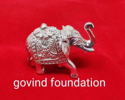 Silver elephant for rahu trunk up 70gm solid pure silver elephant soond neeche