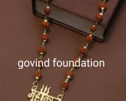Rudraksh mala with mahadev locket rudraksha golden cap mala with mahadev pendant