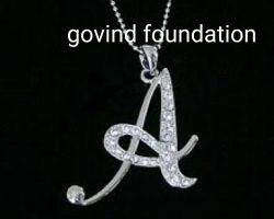 A letter pendant silver A letter locket with diamond
