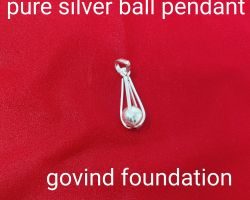 Silver ball pendant in cage pure silver ball locket chandi ki goli ka pendant