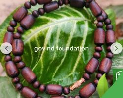 Tulsi kanthi mala red brown Tulsi neck mala one round