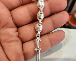 Silver keychain katar pure silver katar keyring